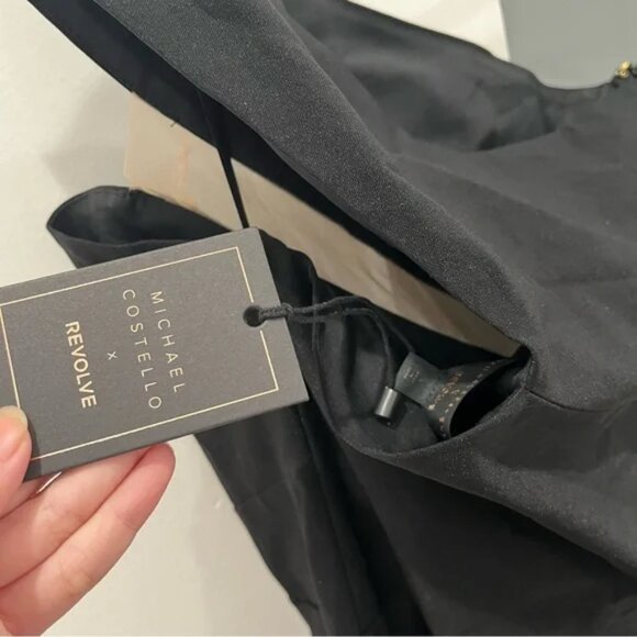 NWT Michael Costello Maxi Dress Gown Persephone One Shoulder size L - Picture 2 of 11